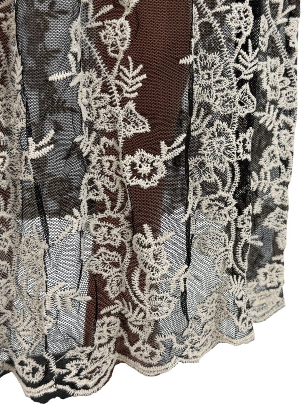 NWT Gypsy Junkies Black Sheer Embroidered Lace Maxi Skirt | Coquette Fairy Boho - Picture 5 of 15